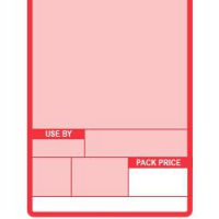 49mm x 74mm x 38mm Pink/Red Thermal Scale Label (Pack of 12 Rolls)-0